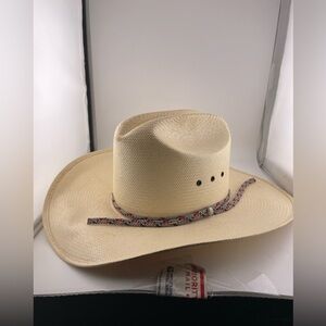 Larry Mahan's Straw Western Cowboy Hat by Milano Size 6.75 Made in USA​​​​​​​​​​